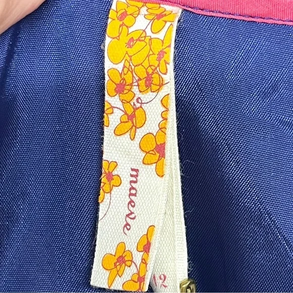 Mauve Anthropologie 100% Silk Purple Tiered Abstract Midi Boho Dress Women’s 12 - Picture 9 of 9